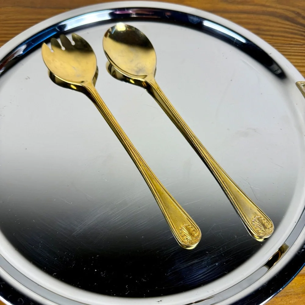 Vintage English Silverplate Serving Utensils | Shell Scroll Pattern | Set of 2